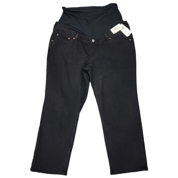 NWT Abercrombie & Fitch Maternity Ankle Straight Black Jeans Women’s 32 Short - Picture 3 of 17